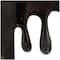 Black Aluminum Drip Accent Table with Melting Designed Legs and Shaded Glass Top 16" x 16" x 25"